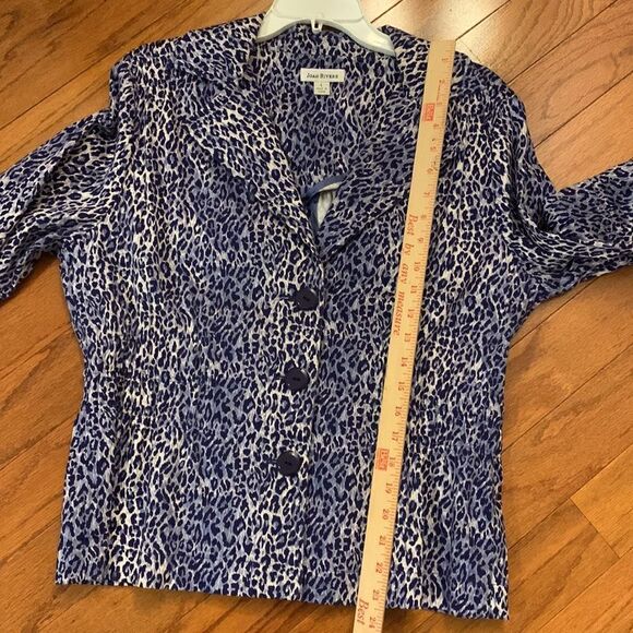 Joan Rivers size large jacket/fitted top blue & white animal print - Picture 10 of 10